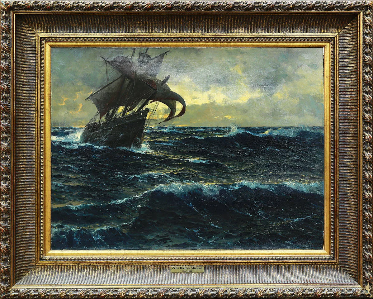Димер Михаэль Цено (1867-1939) — «Морской пейзаж с парусником»