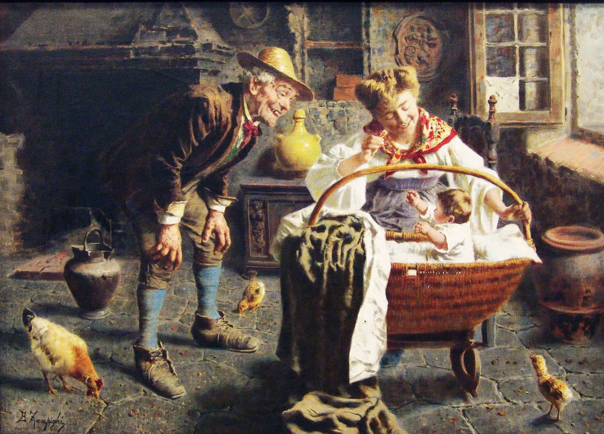 Дзампиги Эугенио (1859-1944) — «У колыбели»