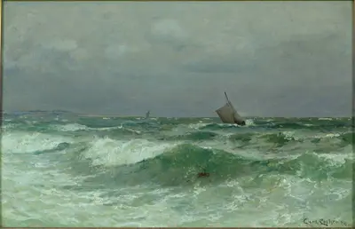 Лохер Карл (1851-1915) -- «Морской пейзаж» 1886 г.
