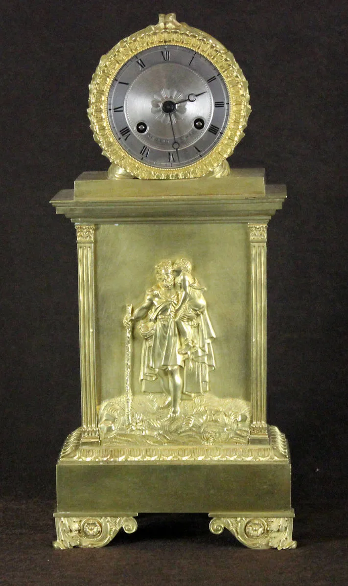 Старинные каминные часы с боем 1830-1840 -е годы.