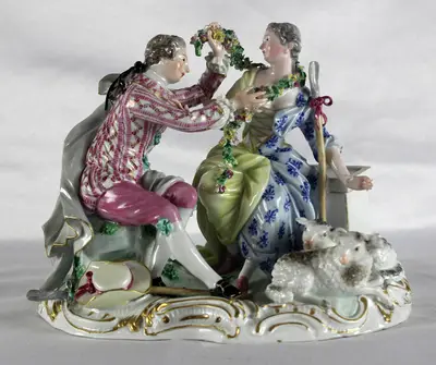 Статуэтка «Романтический сюжет с овечками» 1760г