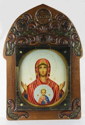 Старинная икона «Божья Матерь »Знамение"