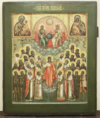 Редкая старинная икона «Собор Ангела Хранителя»